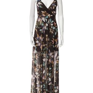 Astr Floral Backless Dress - Black and Multicolor